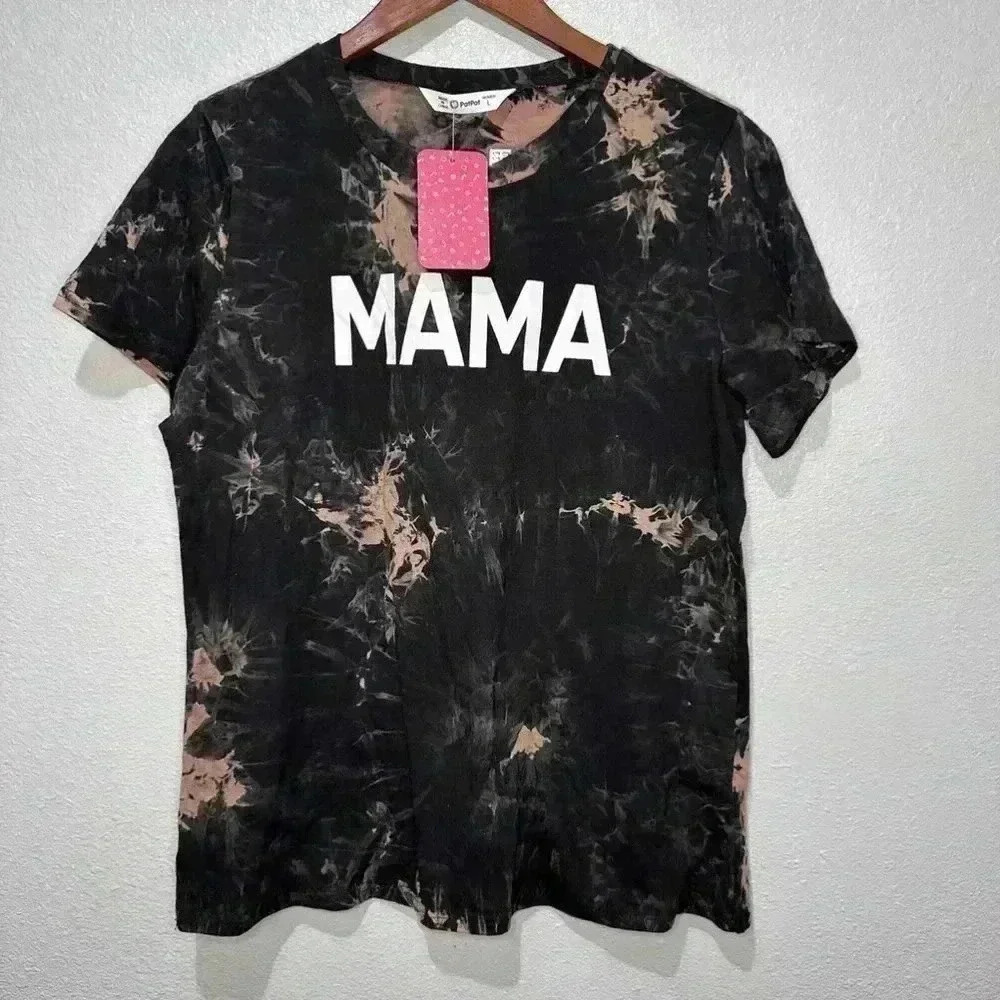 PatPat MAMA Shirt, NWT, Woman’s Size Large, Black And Tan